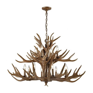 Elk - 12 Light Chandelier in Traditional Style with Country/Cottage and Nature/Organic inspirations - 26 Inches tall and 39 inches wide - 613577