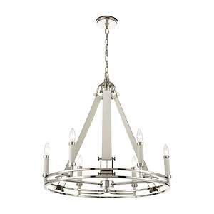 Bergamo - 6 Light Chandelier in Modern/Contemporary Style with Luxe/Glam and Urban/Industrial inspirations - 28 Inches tall and 29 inches wide