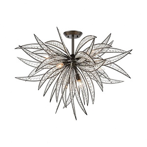 Naples - 8 Light Semi-Flush Mount in Modern/Contemporary Style with Coastal/Beach and Nature/Organic inspirations - 25 Inches tall and 35 inches wide