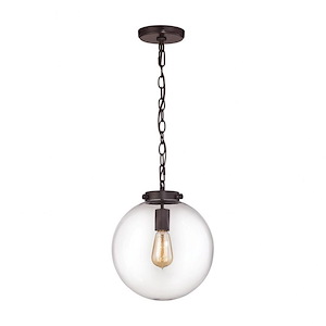 Gramercy - 1 Light Pendant in Transitional Style with Mid-Century and Retro inspirations - 13 Inches tall and 11 inches wide