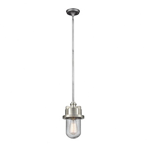 Briggs - 1 Light Mini Pendant in Modern/Contemporary Style with Urban/Industrial and Modern Farmhouse inspirations - 10 Inches tall and 6 inches wide