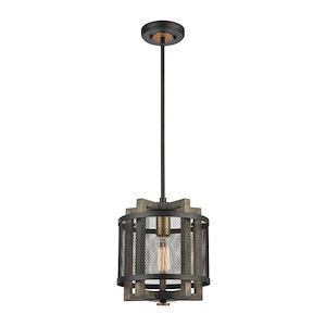 Woodbridge - 1 Light Mini Pendant in Transitional Style with Modern Farmhouse and Country/Cottage inspirations - 12 Inches tall and 10 inches wide