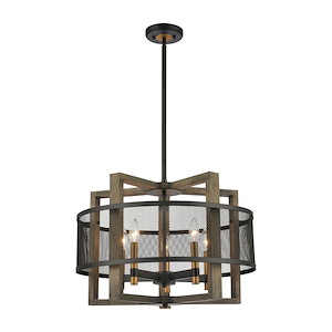 Woodbridge - 5 Light Chandelier in Transitional Style with Modern Farmhouse and Country/Cottage inspirations - 17 Inches tall and 22 inches wide