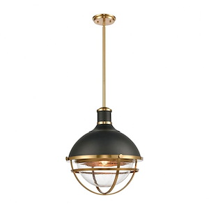 Jenna - 1 Light Pendant in Transitional Style with Urban/Industrial and Modern Farmhouse inspirations - 18 Inches tall and 16 inches wide