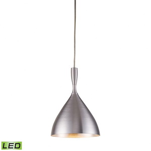 Spun Aluminum - 4.8W 1 LED Mini Pendant in Modern/Contemporary Style with Mid-Century and Scandinavian inspirations - 10 Inches tall and 7 inches wide - 1208684