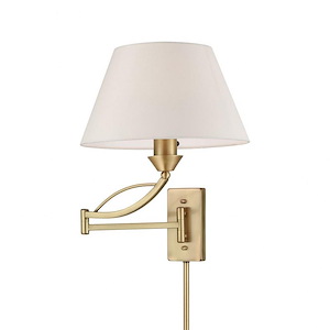 Elysburg - 1 Light Swingarm Wall Sconce in Transitional Style with Art Deco and Retro inspirations - 17 Inches tall and 12 inches wide
