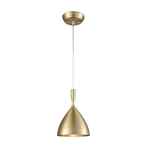Spun Aluminum - 1 Light Configurable Pendant In Modern Style-10 Inches Tall and 7 Inches Wide