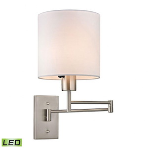 Carson - 9.5W 1 LED Swingarm Wall Sconce in Transitional Style with Scandinavian and Retro inspirations - 13 Inches tall and 7 inches wide
