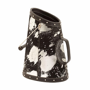 Faux Pony - Coal Bucket In Glam Style-15 Inches Tall and 7 Inches Wide