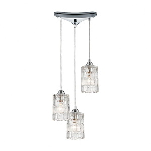 Ezra - 3 Light Pendant In Modern Style-8 Inches Tall and 12 Inches Wide - 1273366