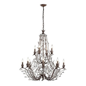 Sagemore - 12 Light Chandelier in Traditional Style with Shabby Chic and Nature/Organic inspirations - 40 Inches tall and 37 inches wide