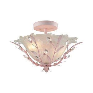 Circeo - 2 Light Semi-Flush Mount in Traditional Style with Shabby Chic and Nature/Organic inspirations - 11 Inches tall and 17 inches wide - 521825