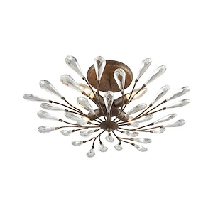 Crislett - 4 Light Semi-Flush Mount in Traditional Style with Shabby Chic and Nature/Organic inspirations - 10 Inches tall and 22 inches wide - 613559