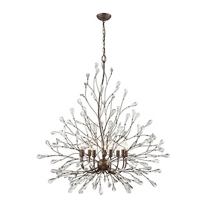 Crislett - 9 Light Chandelier in Traditional Style with Shabby Chic and Nature/Organic inspirations - 45 Inches tall and 40 inches wide