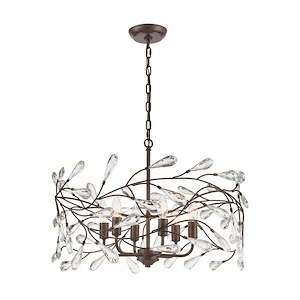 Crislett - 6 Light Pendant in Traditional Style with Shabby Chic and Nature/Organic inspirations - 13 Inches tall and 23 inches wide