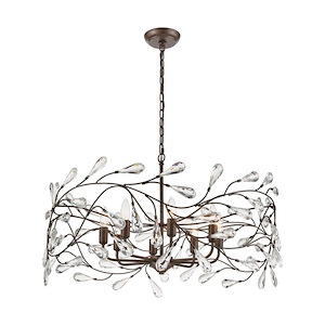Crislett - 8 Light Chandelier in Traditional Style with Shabby Chic and Nature/Organic inspirations - 13 Inches tall and 31 inches wide - 881560