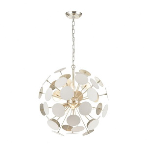 Modish - 6 Light Chandelier in Modern/Contemporary Style with Mid-Century and Luxe/Glam inspirations - 22 Inches tall and 21 inches wide