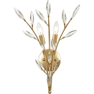 Flora Grace - 2 Light Wall Sconce in Traditional Style with Luxe/Glam and Nature/Organic inspirations - 20 Inches tall and 14 inches wide - 921365