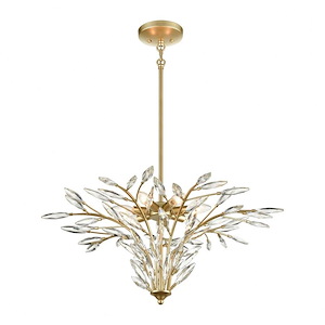Flora Grace - 7 Light Chandelier in Traditional Style with Luxe/Glam and Nature/Organic inspirations - 13 Inches tall and 28 inches wide - 921364