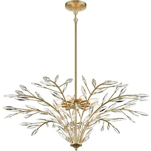 Flora Grace - 9 Light Chandelier in Traditional Style with Luxe/Glam and Nature/Organic inspirations - 14 Inches tall and 38 inches wide