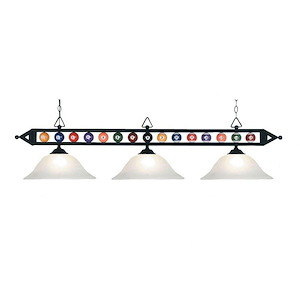 Designer Classics - 3 Light Island in Transitional Style with Art Deco and Mid-Century Modern inspirations - 14 Inches tall and 16 inches wide - 371862