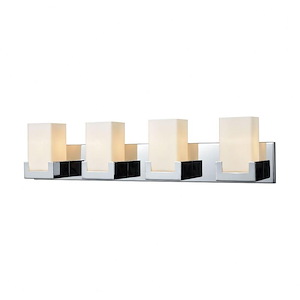 Balcony - 4 Light Bath Vanity in Modern/Contemporary Style with Art Deco and Scandinavian inspirations - 7 Inches tall and 30 inches wide