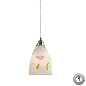 Seashore - 9.5W 1 LED Mini Pendant in Transitional Style with Coastal/Beach and Eclectic inspirations - 10 Inches tall and 7 inches wide - 1208495