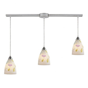 Seashore - 3 Light Linear Pendant in Transitional Style with Coastal/Beach and Eclectic inspirations - 10 Inches tall and 5 inches wide - 1208732