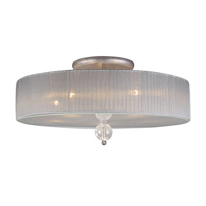 Alexis - 5 Light Semi-Flush Mount in Transitional Style with Luxe/Glam and Mid-Century Modern inspirations - 12 Inches tall and 23 inches wide
