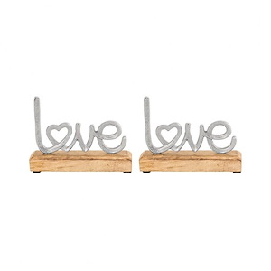 Love - Table Decor (Set of 2) In Traditional Style-4.5 Inches Tall and 8 Inches Wide