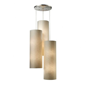 Fabric Cylinders - 12 Light Pendant In Modern Style-35.5 Inches Tall and 28 Inches Wide