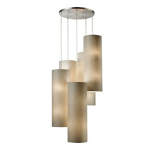 Fabric Cylinders - 190W 20 LED Chandelier in Modern/Contemporary Style with Retro and Luxe/Glam inspirations - 35.5 Inches tall and 33 inches wide