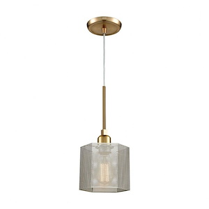 Compartir - 1 Light Mini Pendant in Modern/Contemporary Style with Urban/Industrial and Luxe/Glam inspirations - 14 Inches tall and 6 inches wide