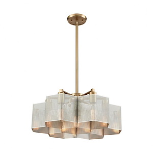 Compartir - 7 Light Chandelier in Modern/Contemporary Style with Urban/Industrial and Luxe/Glam inspirations - 9 Inches tall and 20 inches wide