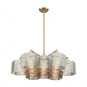 Compartir - Thirteen Light Chandelier in Modern/Contemporary Style with Urban/Industrial and Luxe/Glam inspirations - 9 Inches tall and 30 inches wide