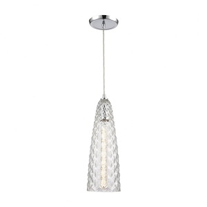Glitzy - 1 Light Mini Pendant in Modern/Contemporary Style with Luxe/Glam and Art Deco inspirations - 15 Inches tall and 5 inches wide