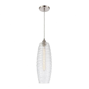 Liz - 1 Light Mini Pendant in Modern/Contemporary Style with Asian and Nature/Organic inspirations - 19 Inches tall and 6 inches wide