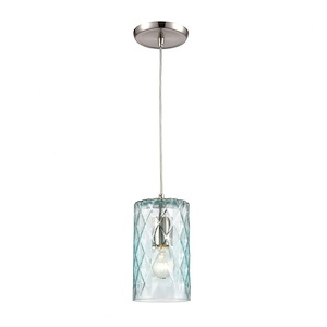 Diamond Pleat - 1 Light Mini Pendant in Modern/Contemporary Style with Retro and Luxe/Glam inspirations - 9 Inches tall and 5 inches wide - 881594