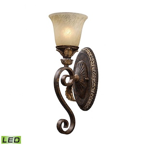 Regency - 1 Light Wall Sconce in Traditional Style with Victorian and Country/Cottage inspirations - 18 Inches tall and 6 inches wide