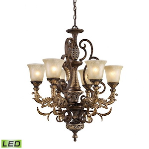 Regency - 57W 6 LED Chandelier in Traditional Style with Victorian and Country/Cottage inspirations - 33 Inches tall and 28 inches wide - 372128
