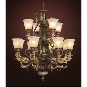 Regency - 12 Light Chandelier in Traditional Style with Victorian and Country/Cottage inspirations - 38 Inches tall and 35 inches wide