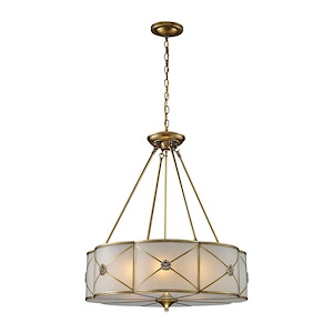 Preston - 6 Light Chandelier in Traditional Style with Art Deco and Luxe/Glam inspirations - 26 Inches tall and 23 inches wide