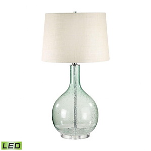 Glass - Transitional Style w/ Coastal/Beach inspirations - Glass 9.5W 1 LED Table Lamp - 28 Inches tall 16 Inches wide
