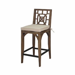 Teak Patio - Barstool Cushion In Coastal Style-3 Inches Tall and 18 Inches Wide