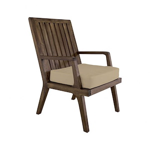 Teak - Traditional Style w/ Coastal/Beach inspirations - Fabric and Foam Outdoor Arm Chair Cushion - 4 Inches tall 18 Inches wide