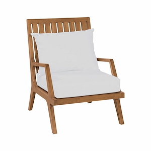 Teak Patio - Lounge Chair Cushion In Coastal Style-5 Inches Tall and 24 Inches Wide