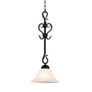 Buckingham - 9.5W 1 LED Mini Pendant in Traditional Style with Country/Cottage and Southwestern inspirations - 25 Inches tall and 10 inches wide - 408364