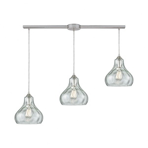 Belmont - 3 Light Linear Mini Pendant in Modern/Contemporary Style with Retro and Luxe/Glam inspirations - 11 Inches tall and 38 inches wide - 705146