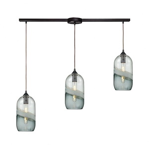 Sutter Creek - 3 Light Linear Mini Pendant in Modern Style with Coastal and Eclectic inspirations - 13 Inches tall and 38 inches wide