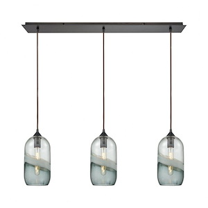 Sutter Creek - 3 Light Linear Mini Pendant in Modern Style with Coastal and Eclectic inspirations - 13 Inches tall and 36 inches wide - 705133